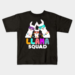 Llama Squad T-Shirt Retro 80s Style Gift Kids T-Shirt